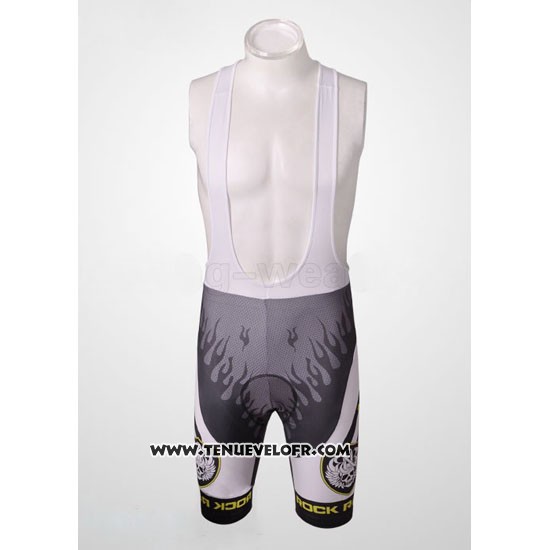 2010 Maillot Ciclismo Rock Racing Argent et Blanc Manches Courtes et Cuissard